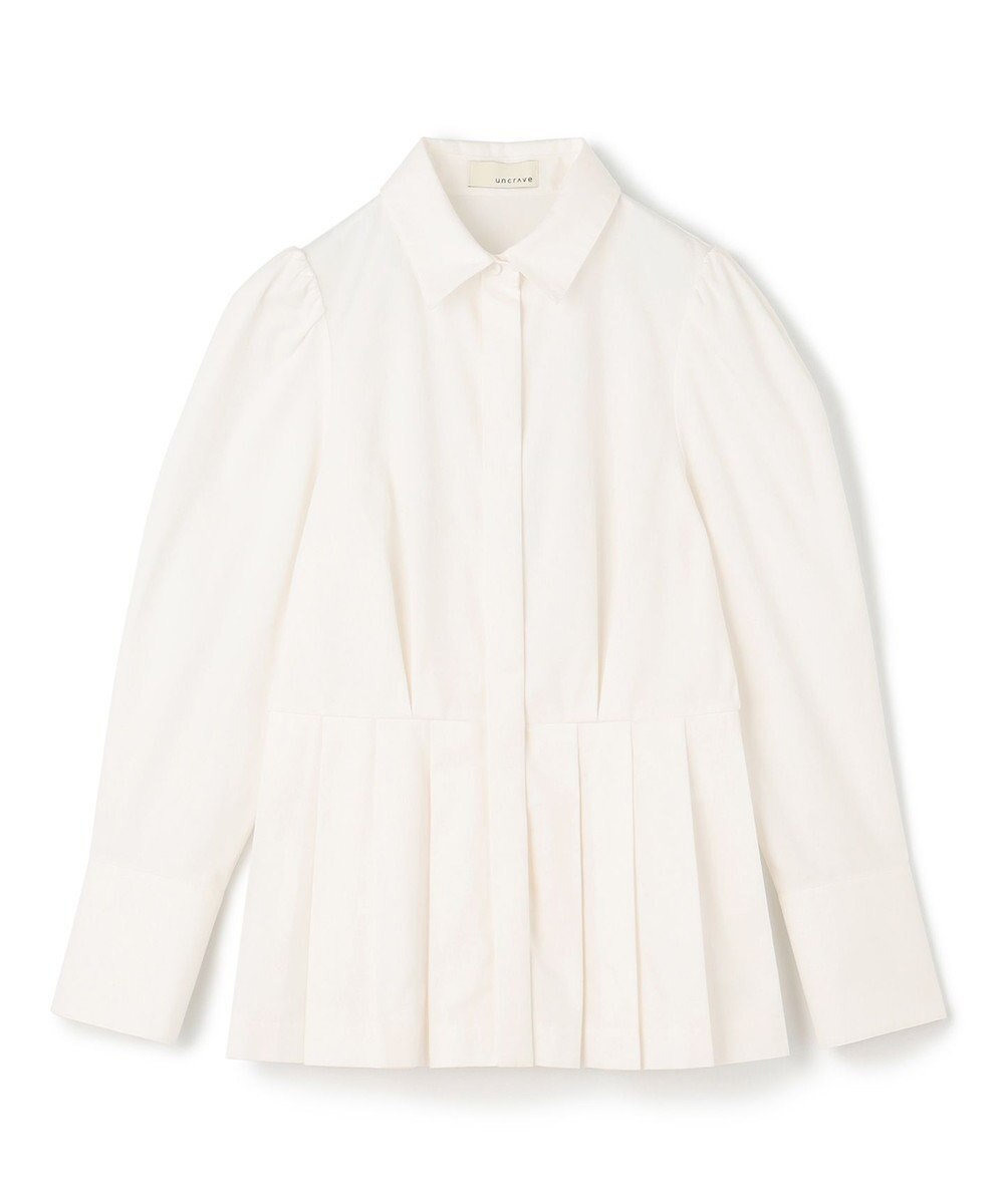 uncrave コットンツイル ペプラムシャツ（uncrave WHITE） 