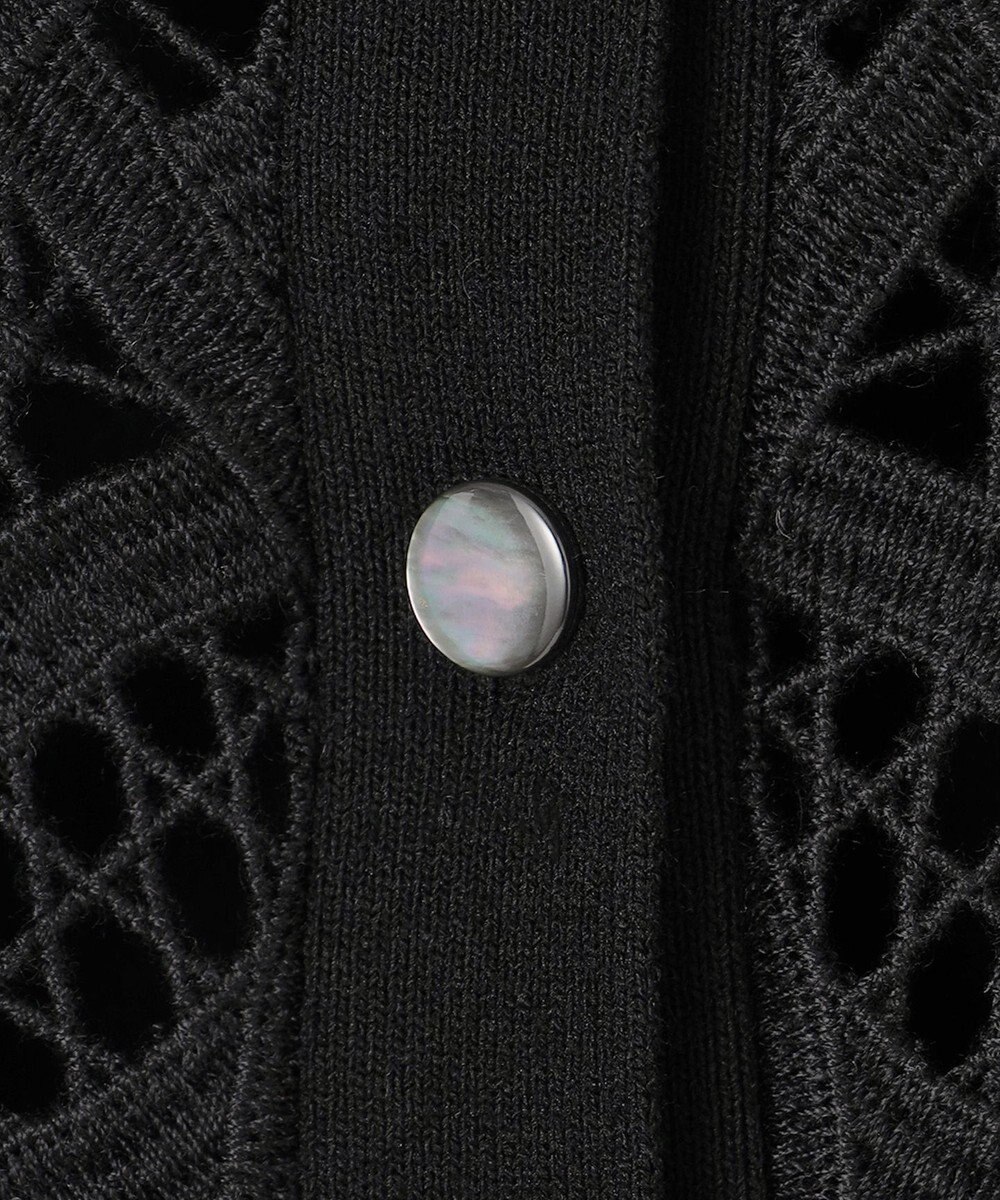 23区 L 【洗える】エンブロイダリーレース カーディガン 