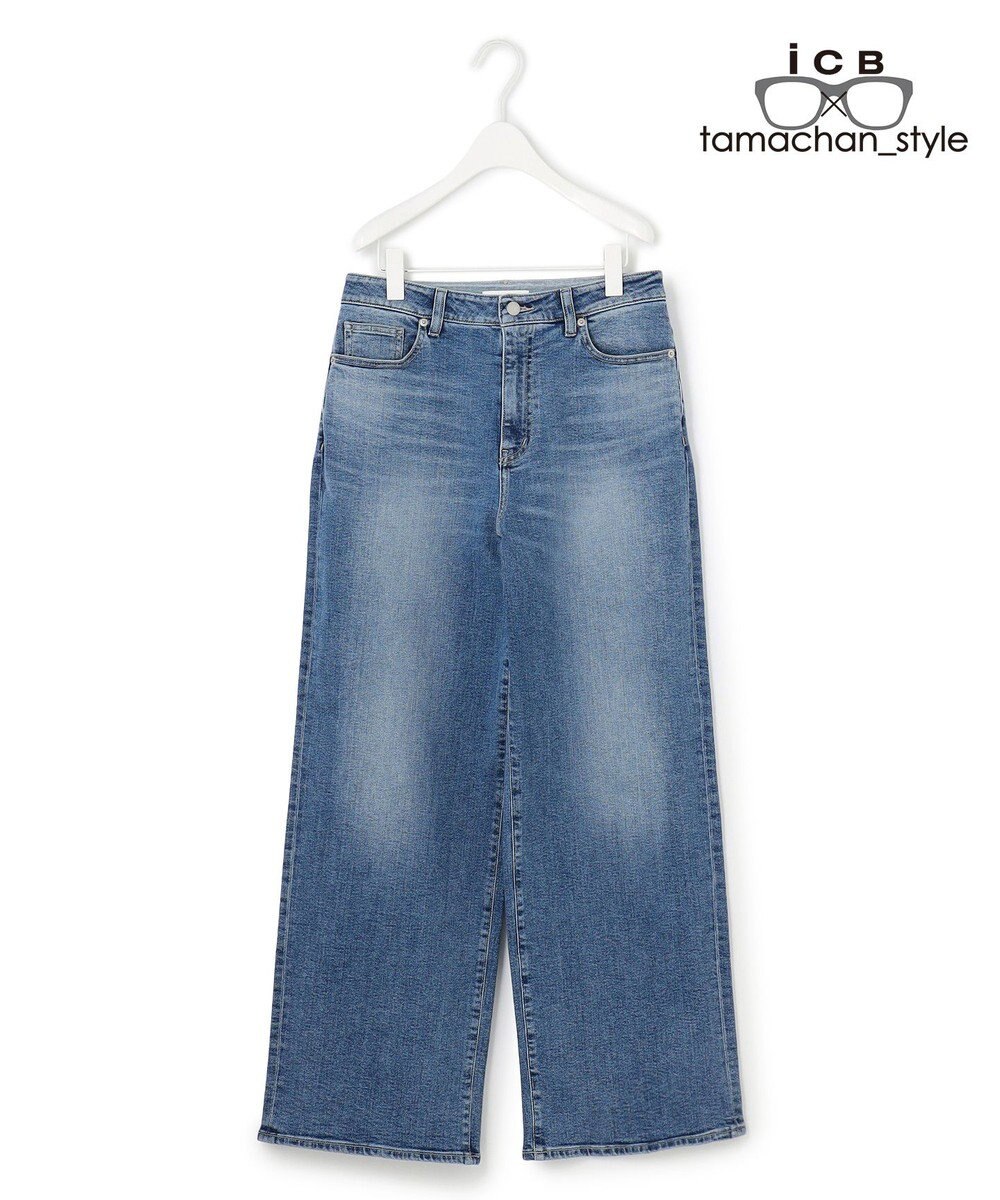 ICB 【WEB限定】【ICB×tamachan_style コラボ】スタイルアップ ワイドデニム 