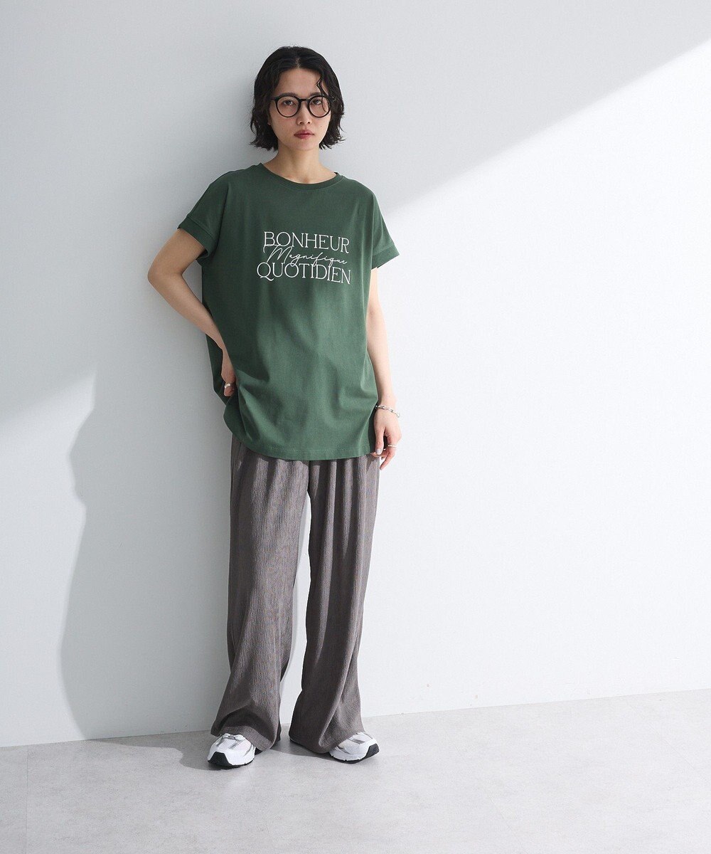 Green Parks フレンチスリーブ筆記体ロゴチュニック 