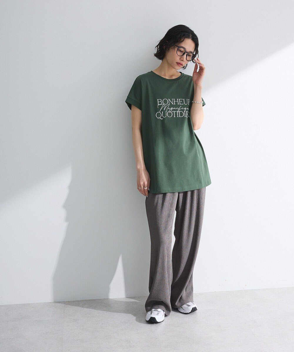 Green Parks フレンチスリーブ筆記体ロゴチュニック 