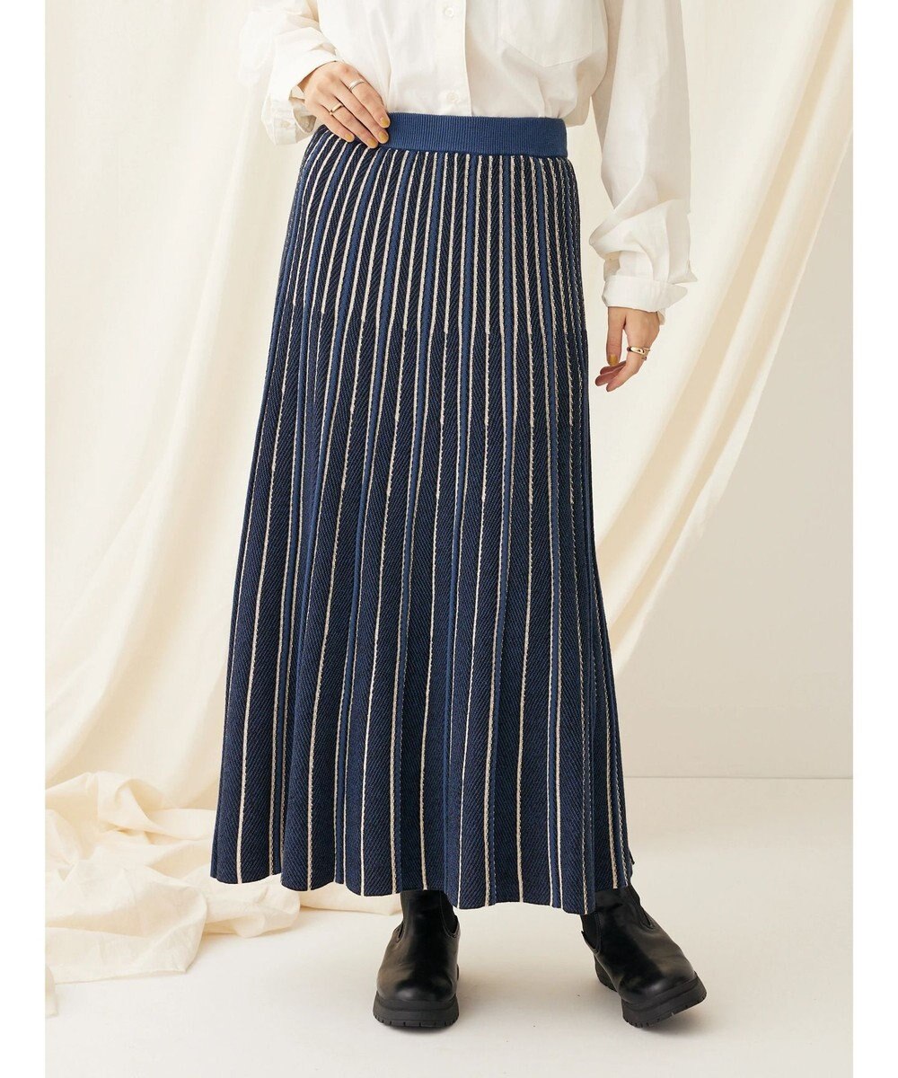 CRAFT STANDARD BOUTIQUE 配色ストライプニットスカート 