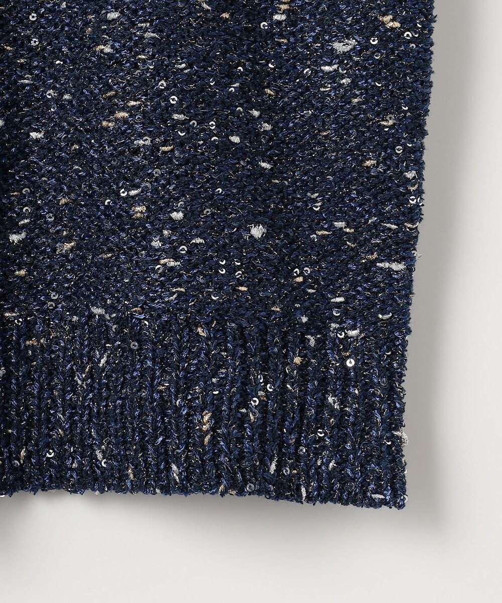 自由区 L 【1枚で華やぐ】ラメノットスパングル ニット 