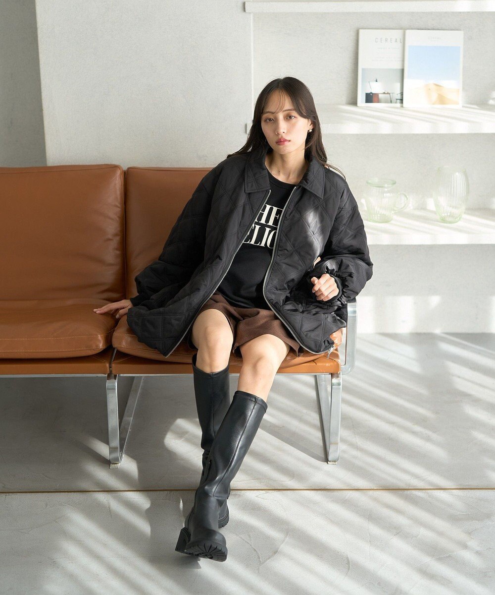 earth music&ecology ダブルステッチキルティングコート 