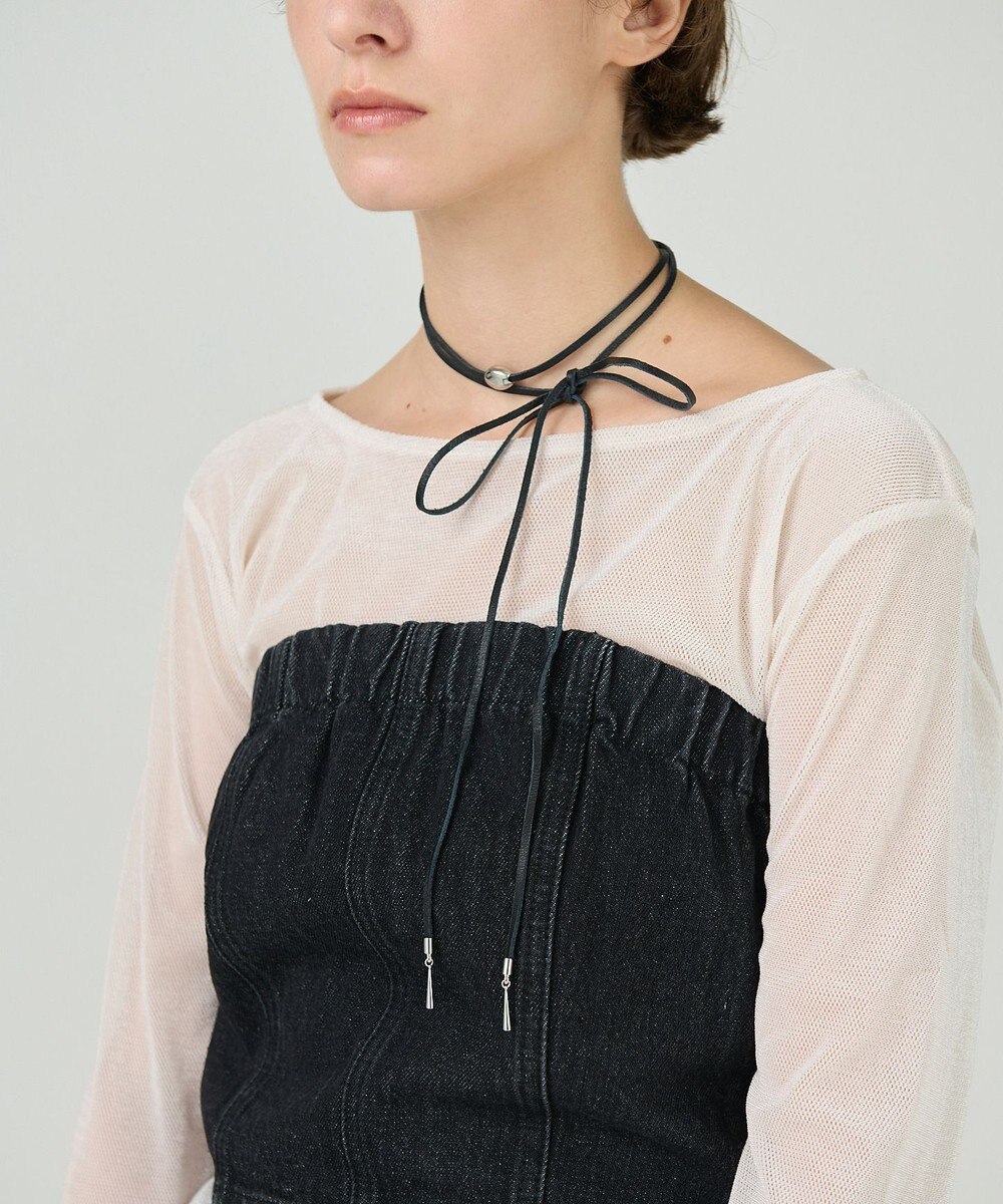 GRACE CONTINENTAL レザーロングチョーカー 