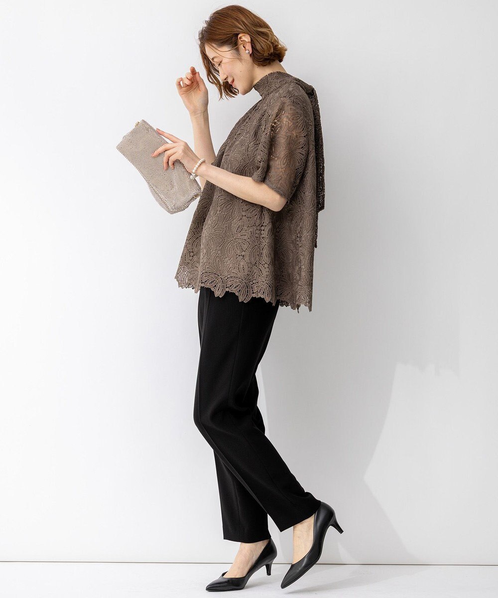 23区 【APPLAUDIR】Brocheリボンブーケレース ブラウス 