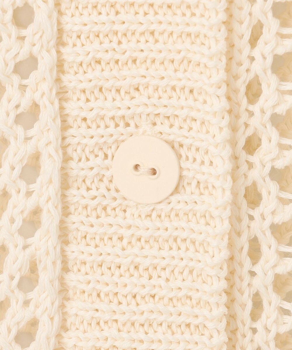 BEIGE， 【洗える】ALOE / コットンメッシュVネックミドル丈カーディガン 