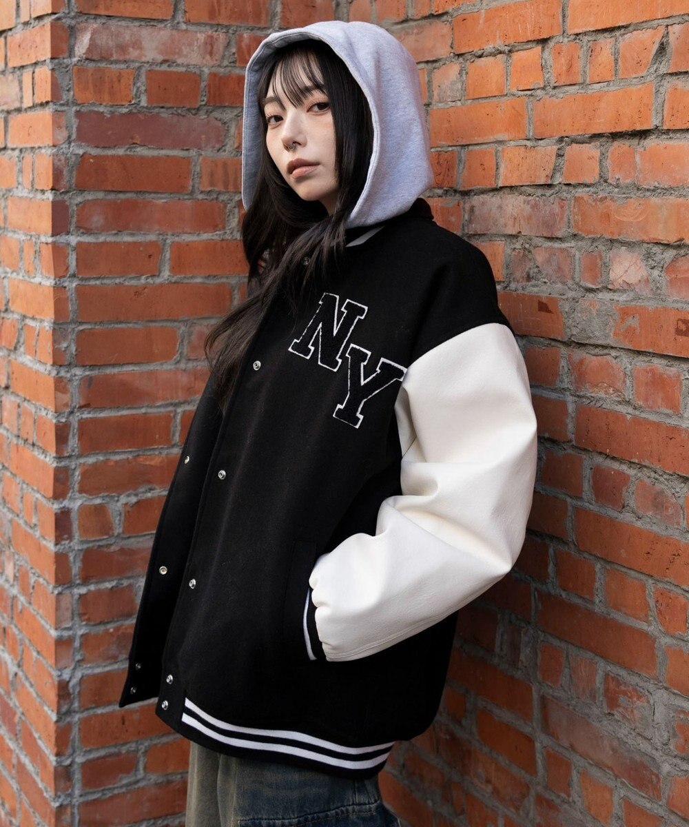 WEGO 2WAYフード付きビッグスタジャン 