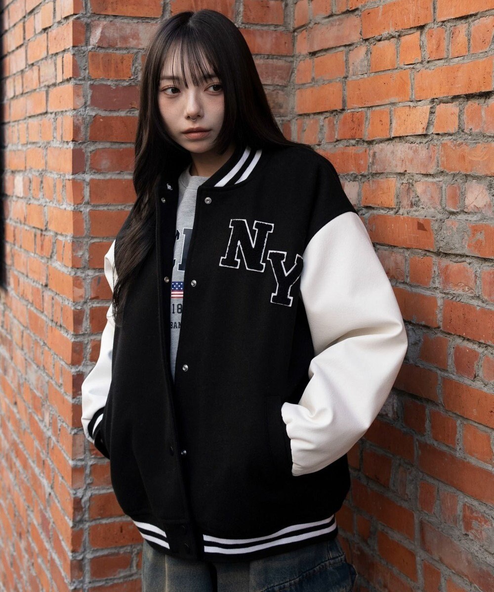 WEGO 2WAYフード付きビッグスタジャン 