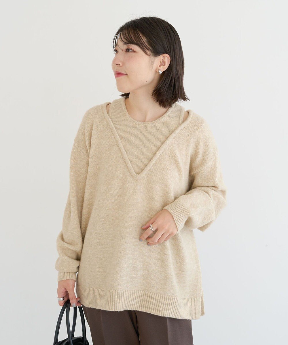 Green Parks フェイクレイヤードＶネックニットプルオーバー 