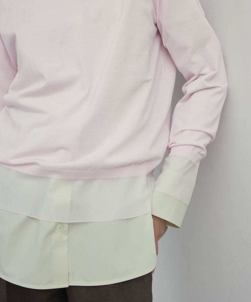 BEIGE， 【洗える】JULIE / シルク混クルーネックシアートップス 