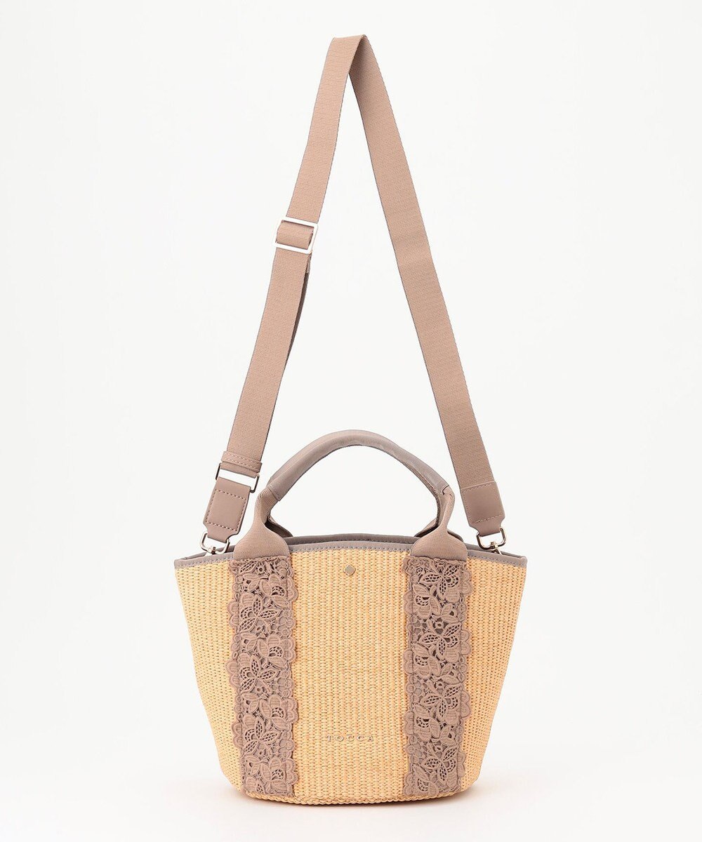 TOUCH OF LACE BASKET かごバッグ, ブラック系, F
