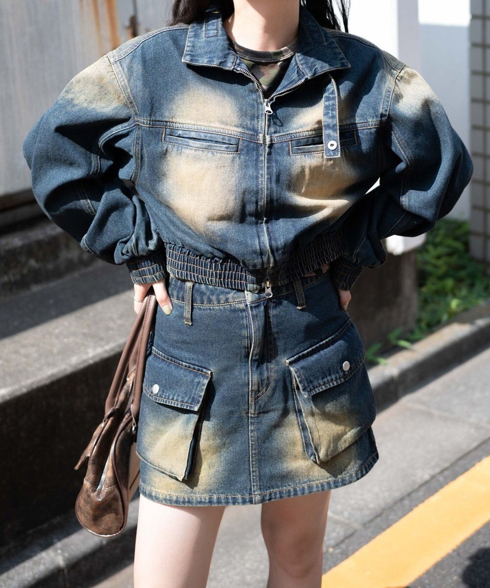 WEGO ヴィンテージウォッシュバイカージャケット 