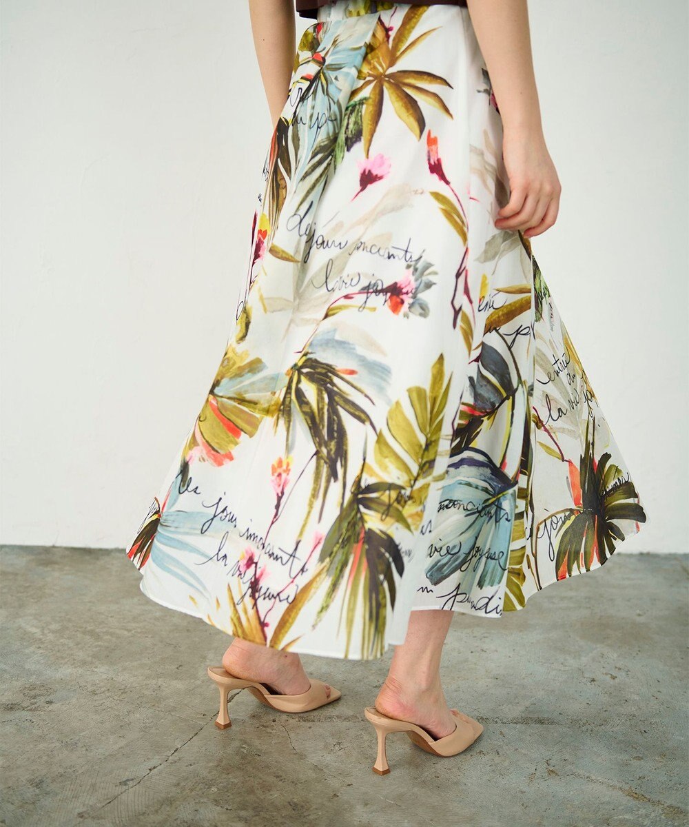 GRACE CONTINENTAL リゾートリーフプリントスカート 
