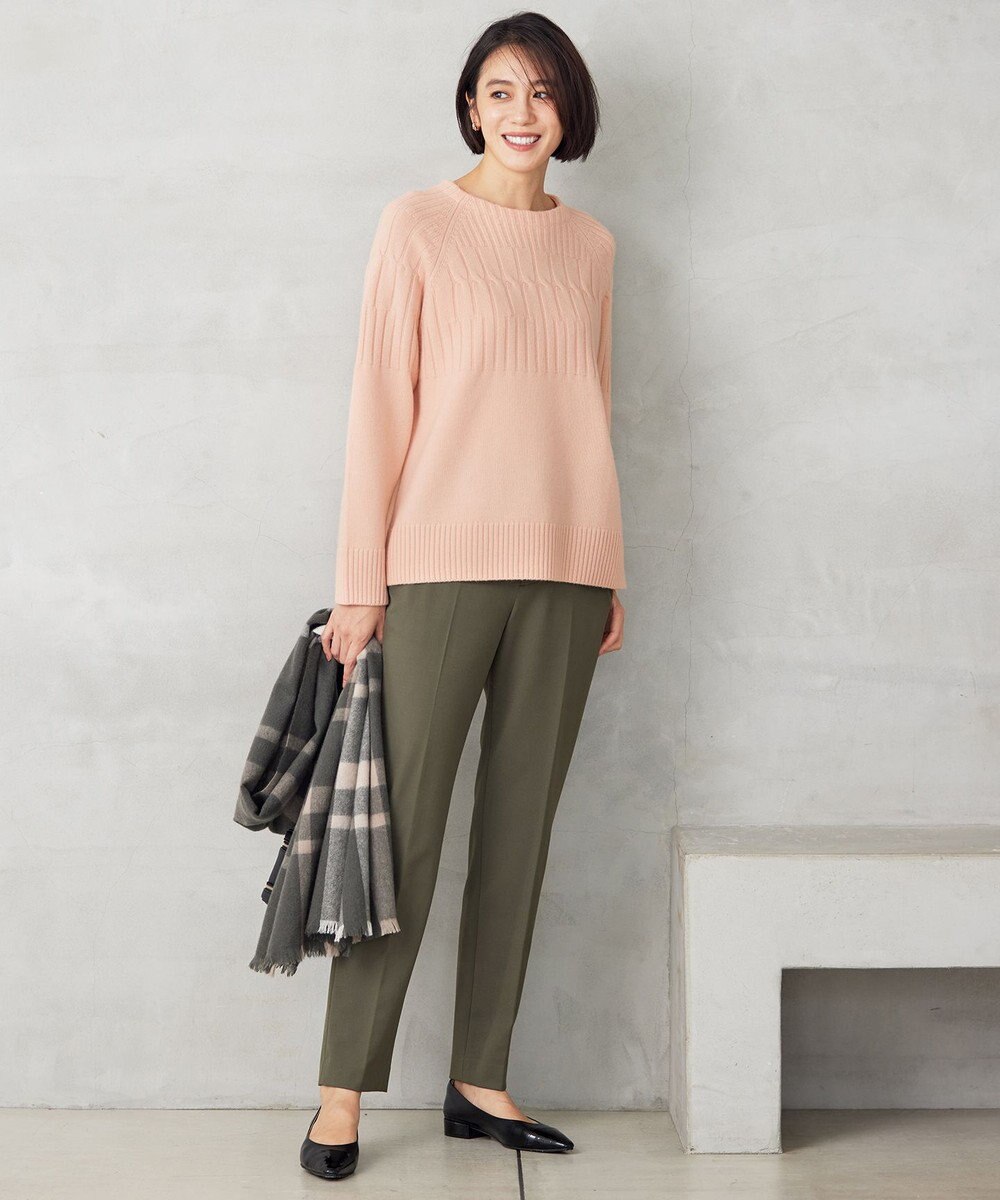 自由区 【洗える】ウールカシミヤブレンドケーブル ニット 