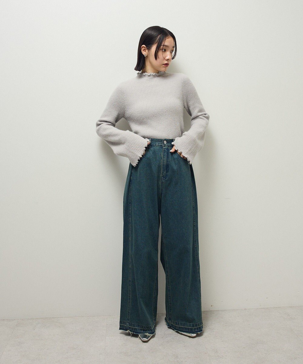 Green Parks ・ｓｗｉｎｇ　ｂｙ　ウラシャギーフレアスリーブニット 