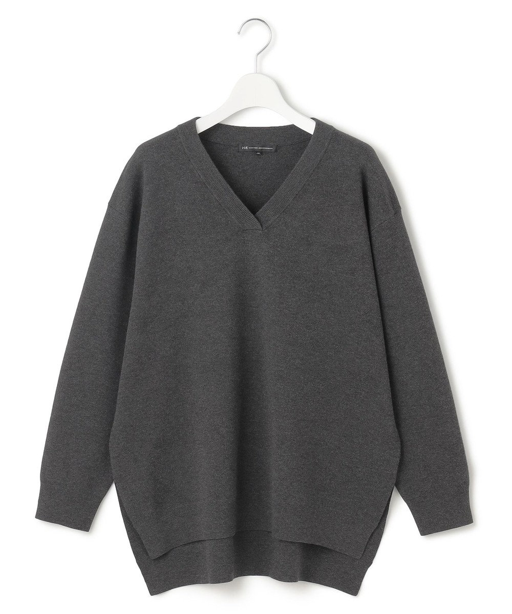 23区 L 【Lサイズ限定】ヴィスコースストレッチ Ｖネック ニット 