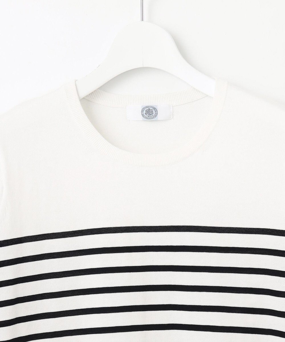 J.PRESS LADIES 【洗える】BASIC HT-COTTON クルーネック ボーダー ニット 