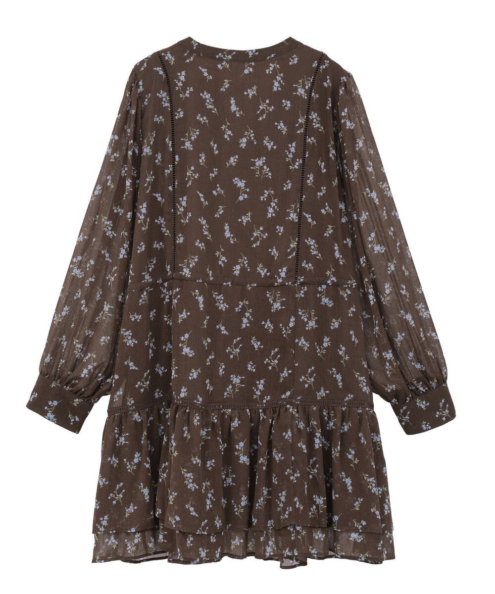 earth music&ecology フラワー楊柳ティアードミニワンピース 