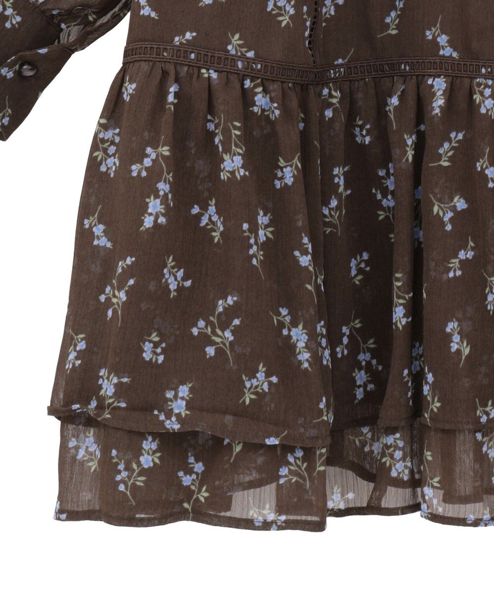 earth music&ecology フラワー楊柳ティアードミニワンピース 