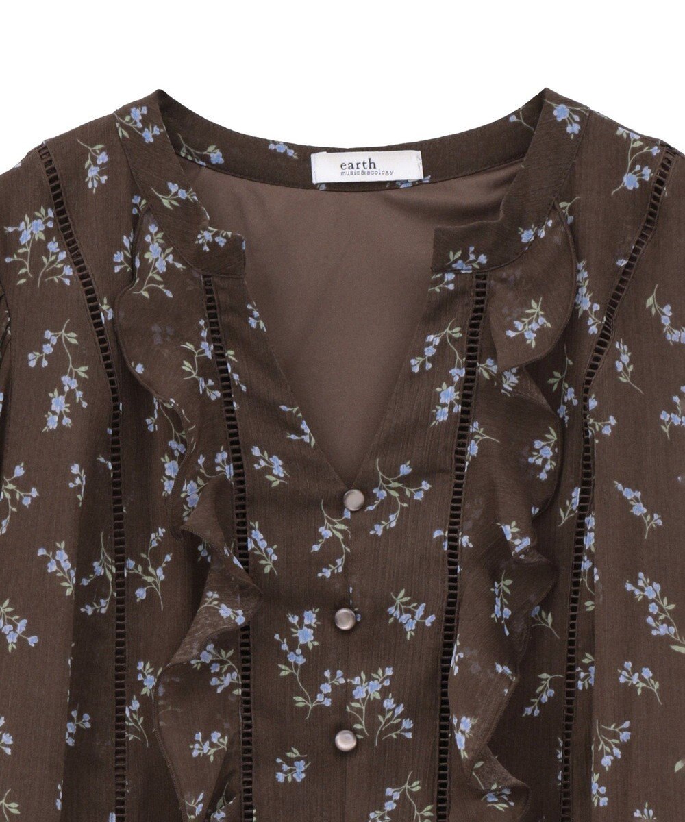 earth music&ecology フラワー楊柳ティアードミニワンピース 