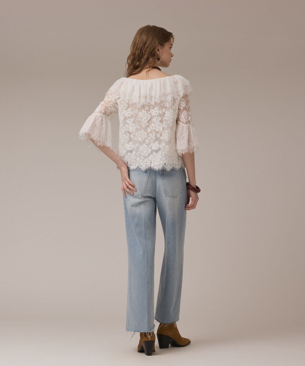 GRACE CONTINENTAL レースコンビフリルブラウス 