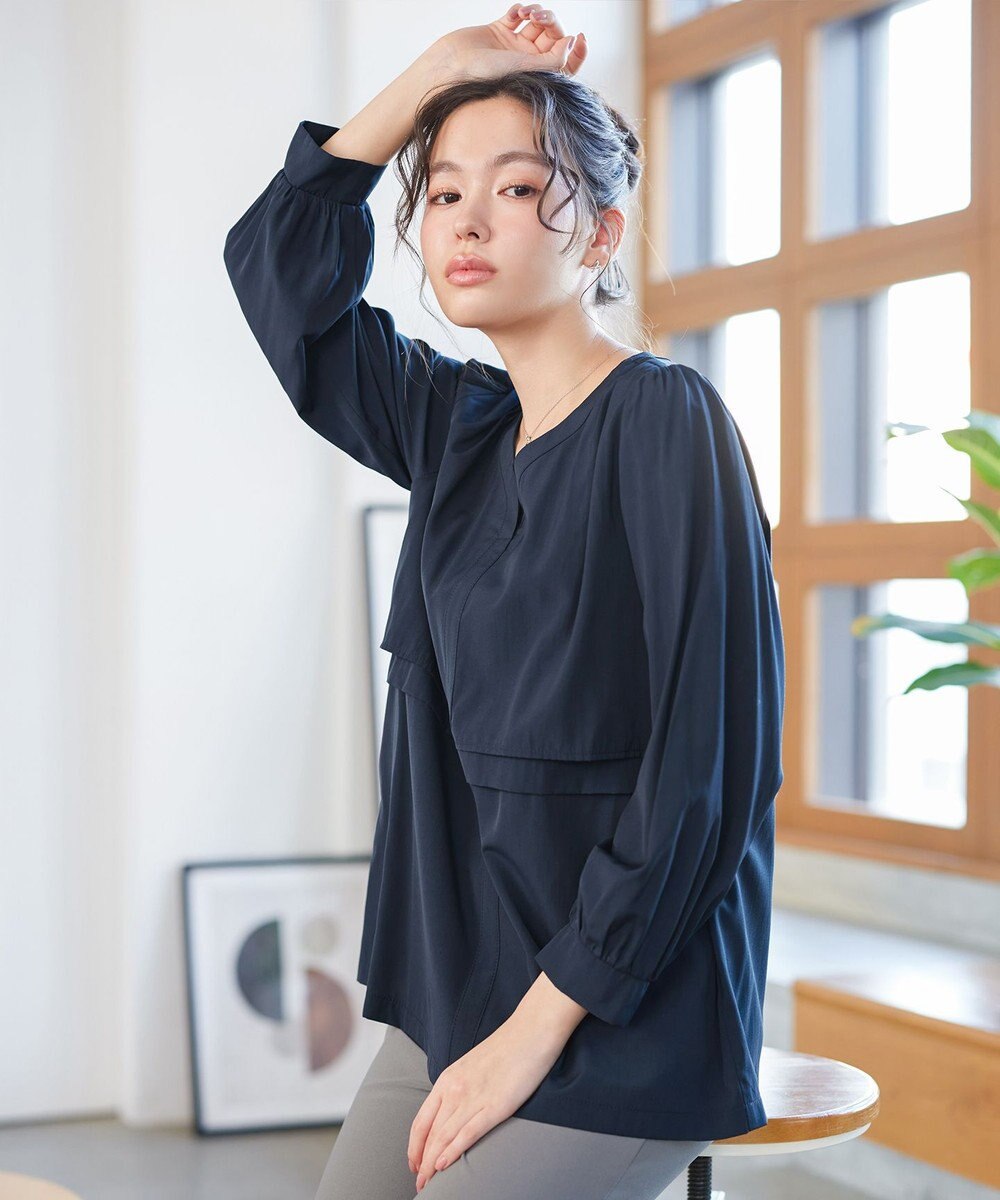 Tiaclasse L レイヤードデザインブラウス 