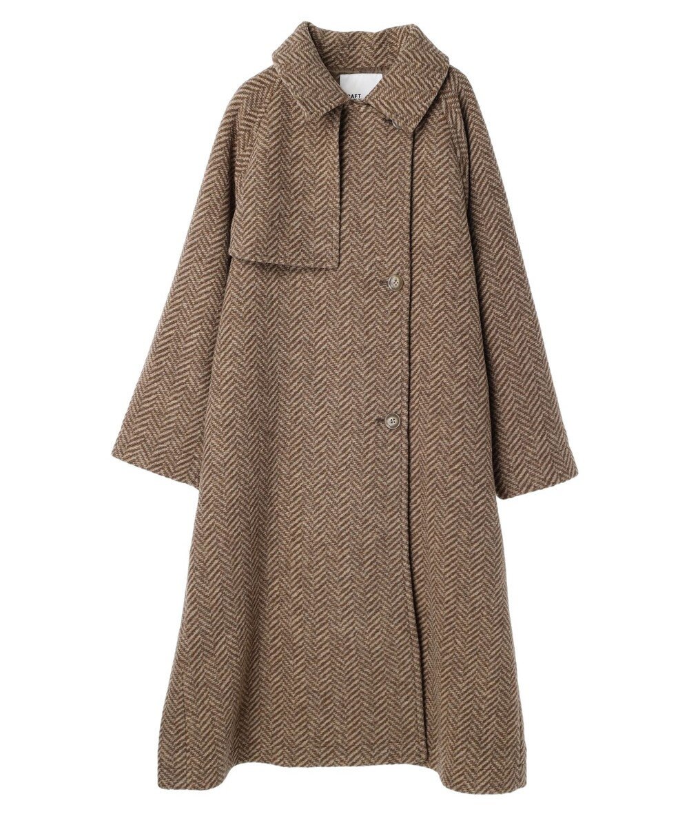 CRAFT STANDARD BOUTIQUE ウール混ガンパッチロングコート 