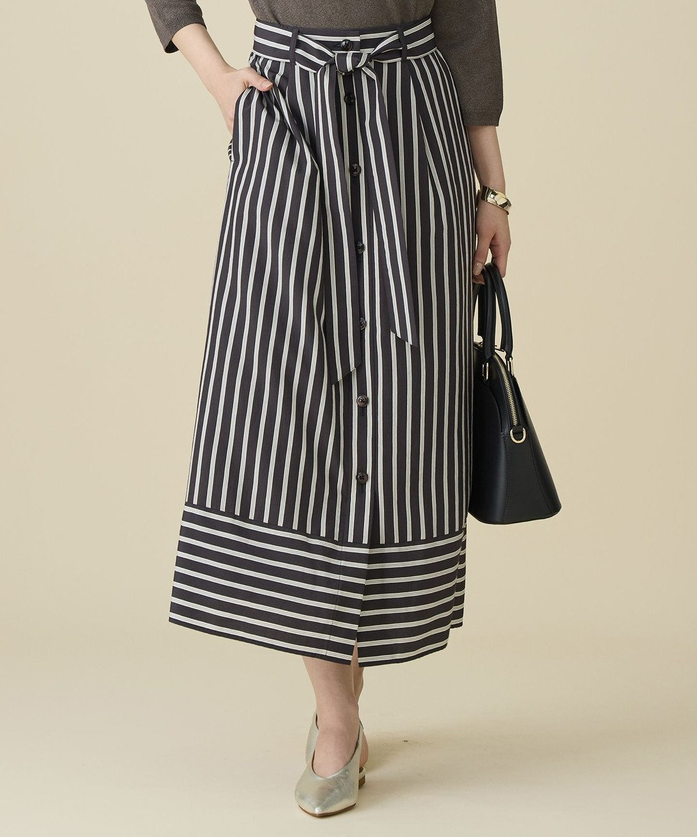 自由区 L ビスコースナイロンドビーストライプ スカート 