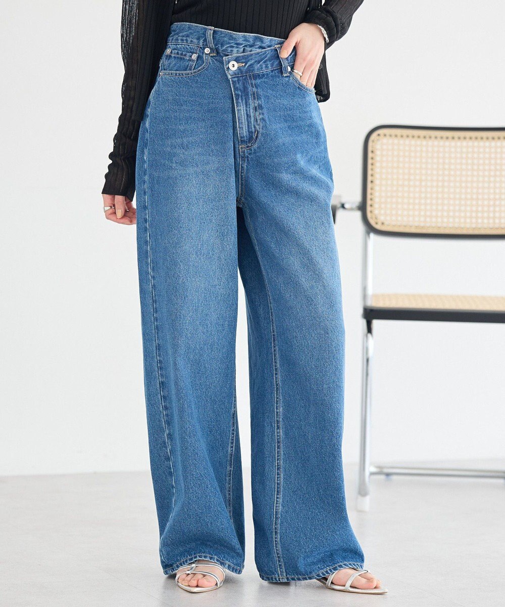 earth music&ecology ウエストアシメデニムパンツ 