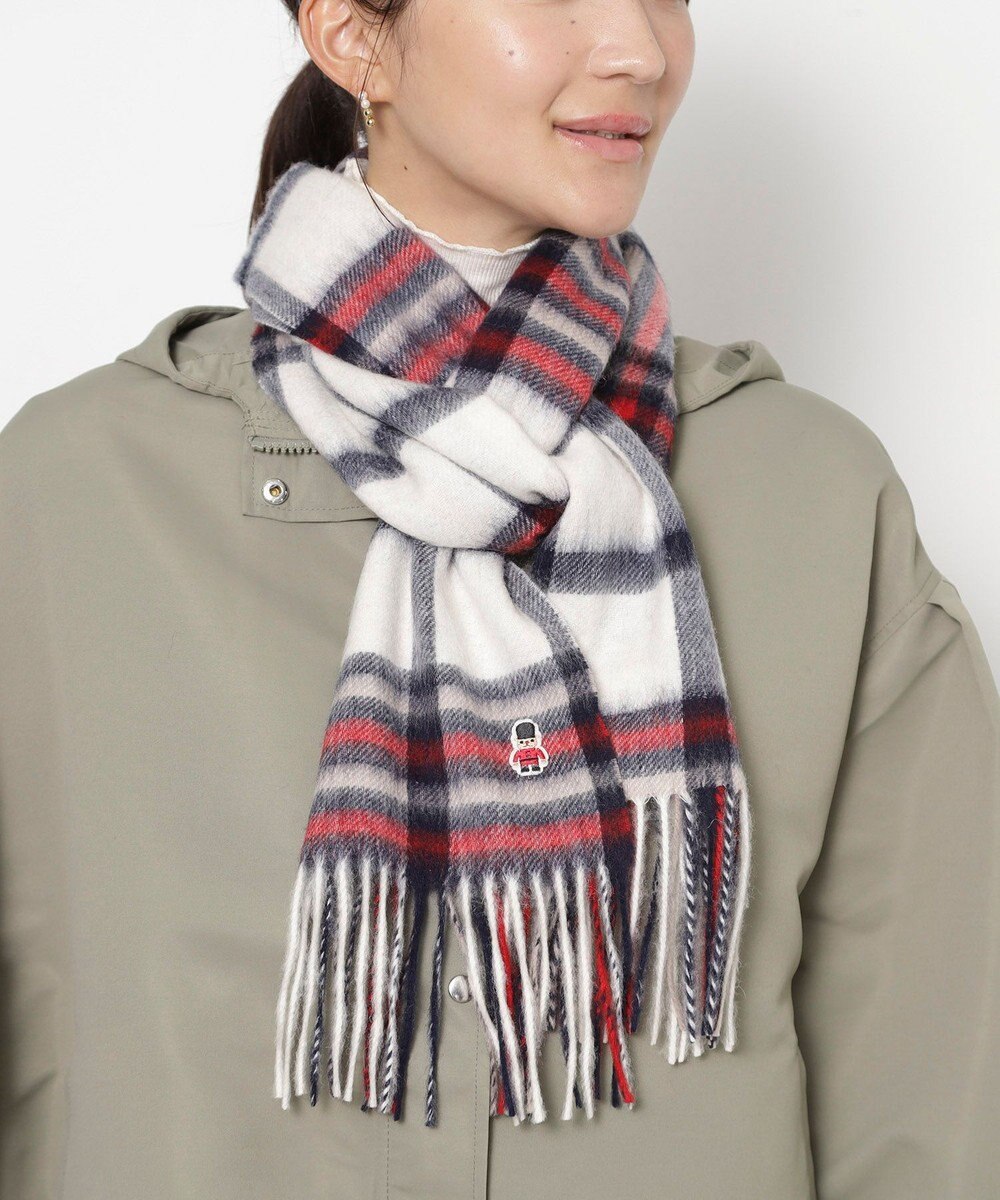 MOONBAT 【WEB限定】MACKINTOSH PHILOSOPHY ウール100%バッキンガムベア チェックマフラー (パッケージ付き) 