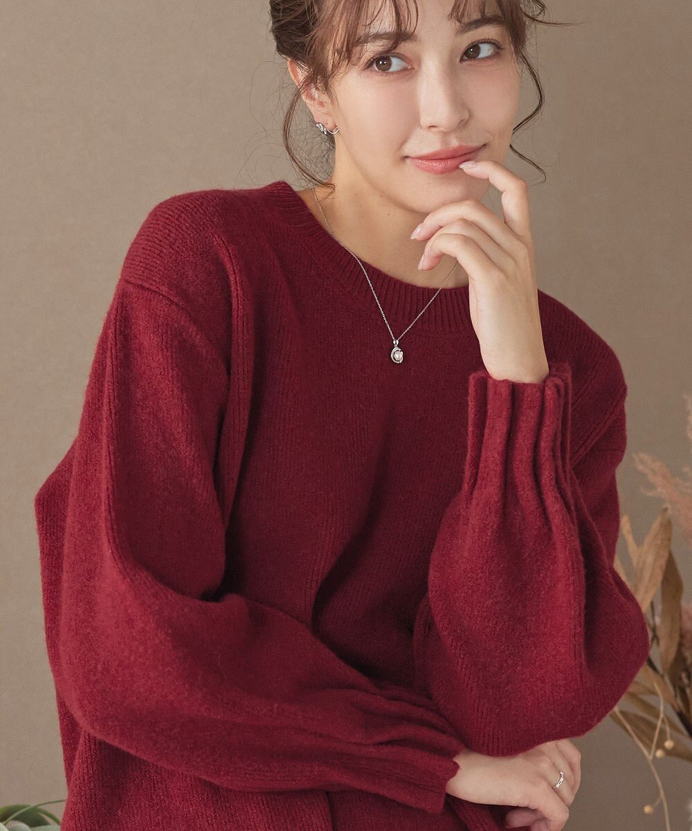 Tiaclasse 袖タックニットプルオーバー 