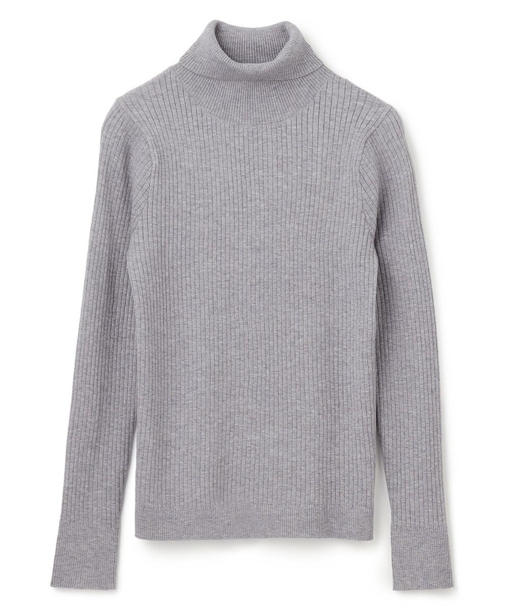 UNFILO 【吸湿発熱】リブ タートルネック ニット 