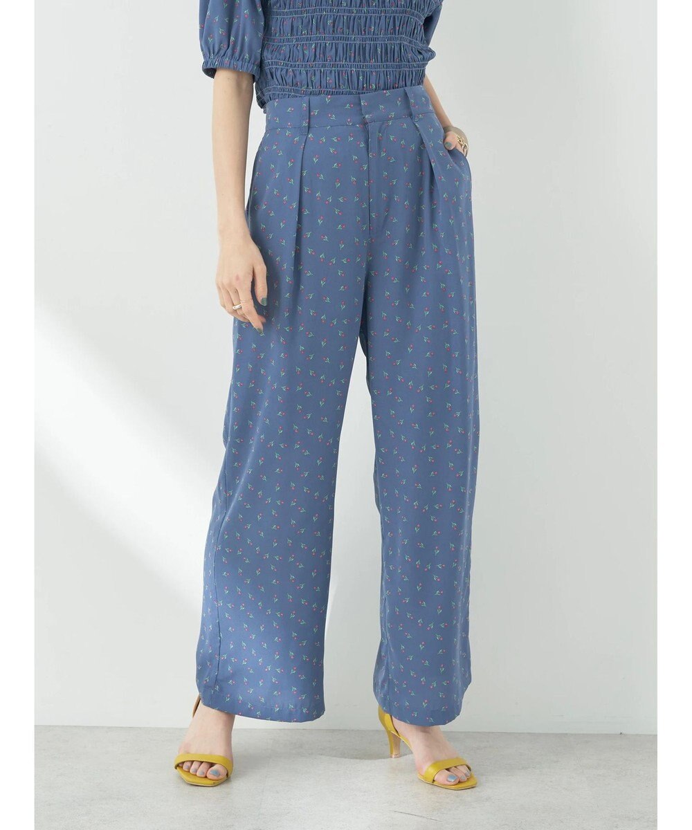 earth music&ecology 花柄ワイドパンツ 