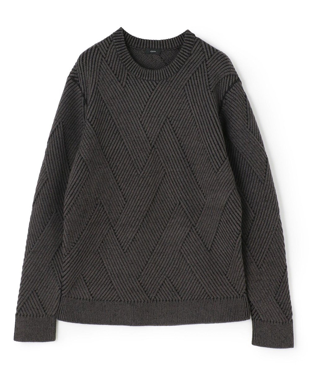 JOSEPH HOMME ビッグジオメトリージャガード　クルーネック 