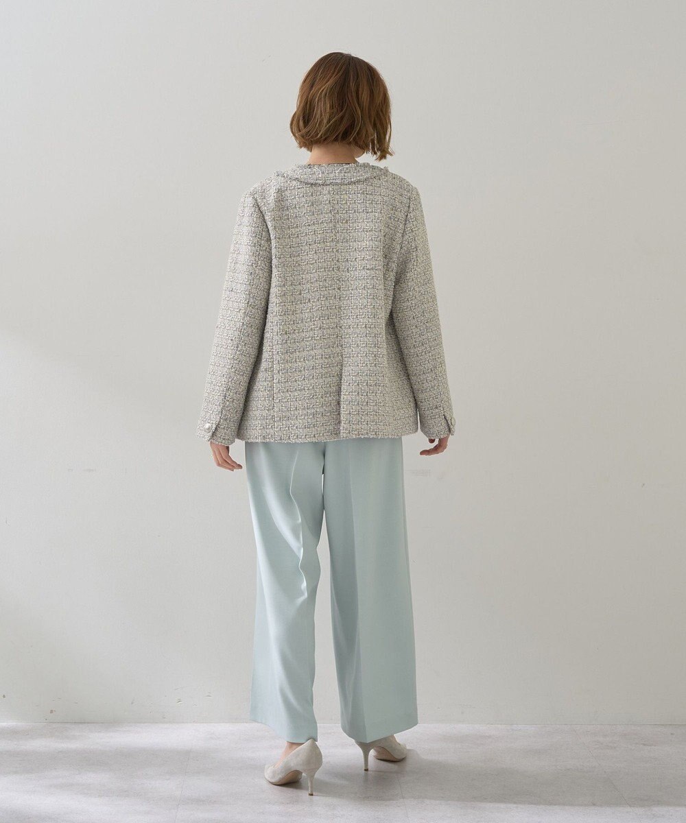 YECCA VECCA ノーカラーツイードジャケット 