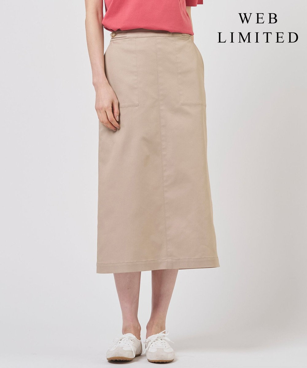 J.PRESS LADIES L 【WEB限定カラーあり】TCシャンブレーサテンST ナロー スカート 