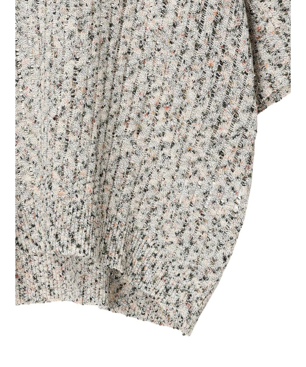 AMERICAN HOLIC カラーネップ透かし編みニットプルオーバー 