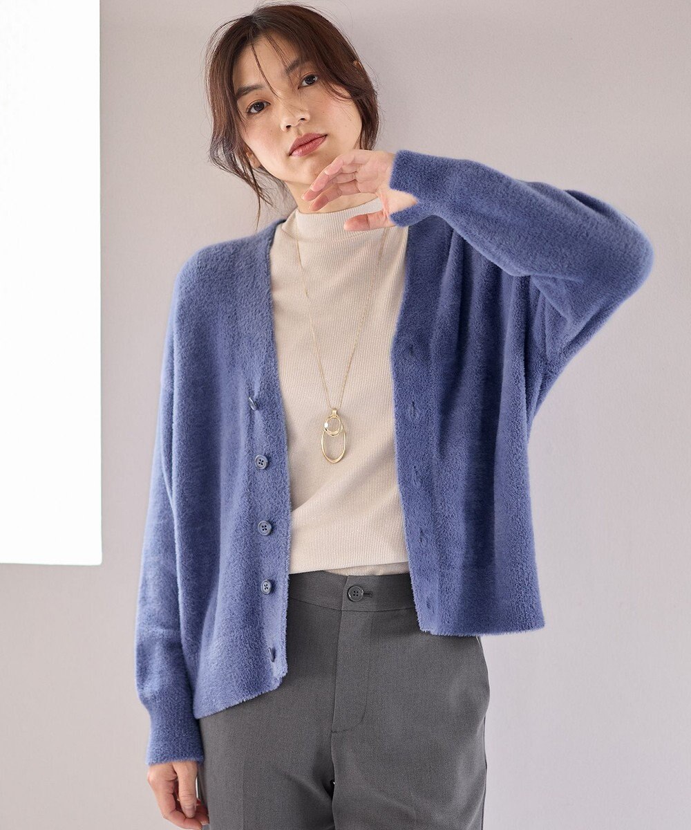 ANY 【洗濯機可】フェザーニットカーディガン 