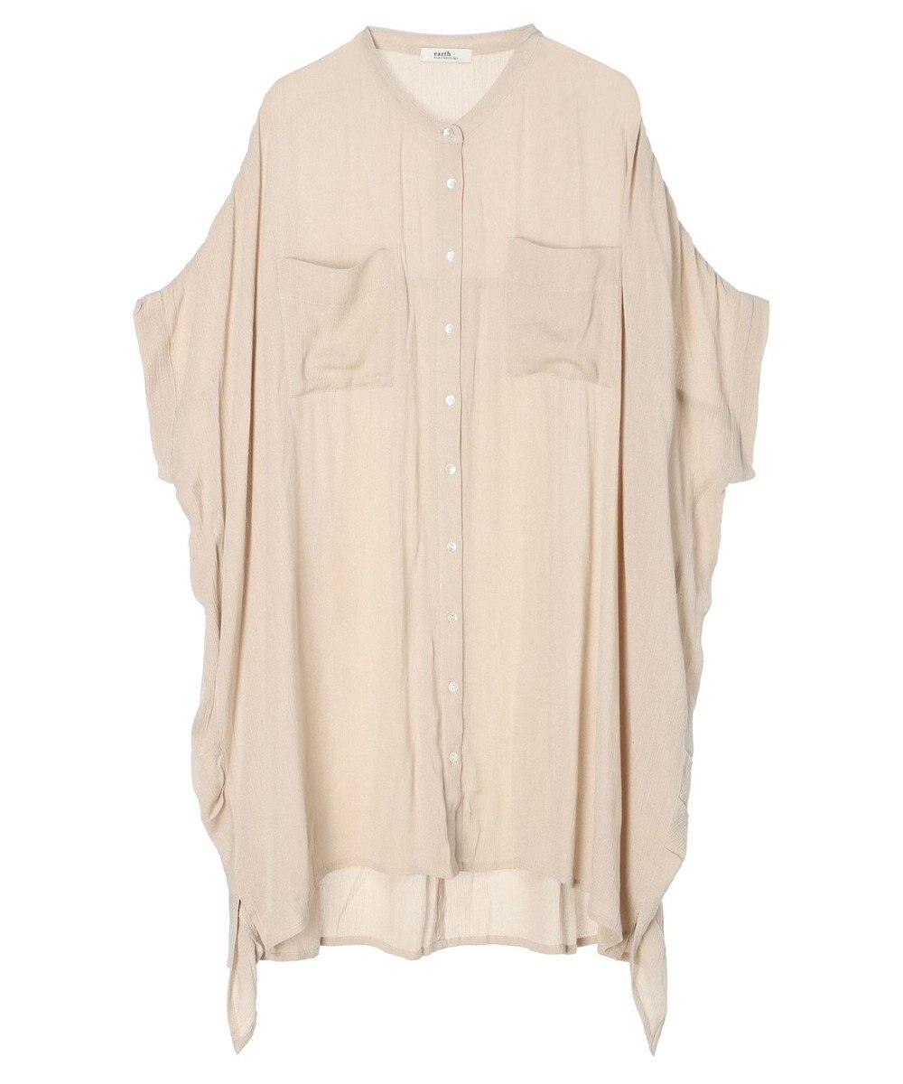 earth music&ecology レーヨンポケットシャツチュニック 