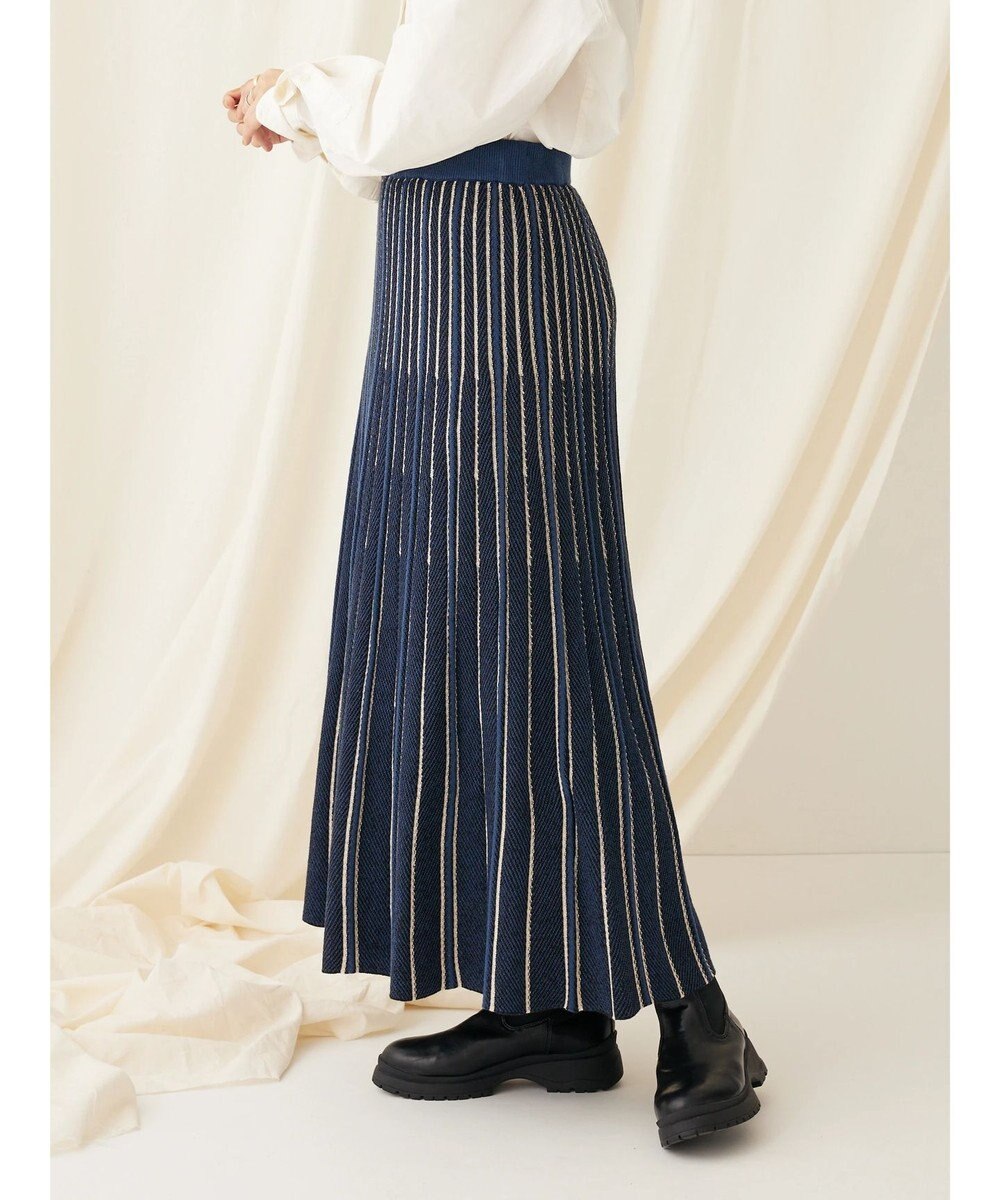 CRAFT STANDARD BOUTIQUE 配色ストライプニットスカート 