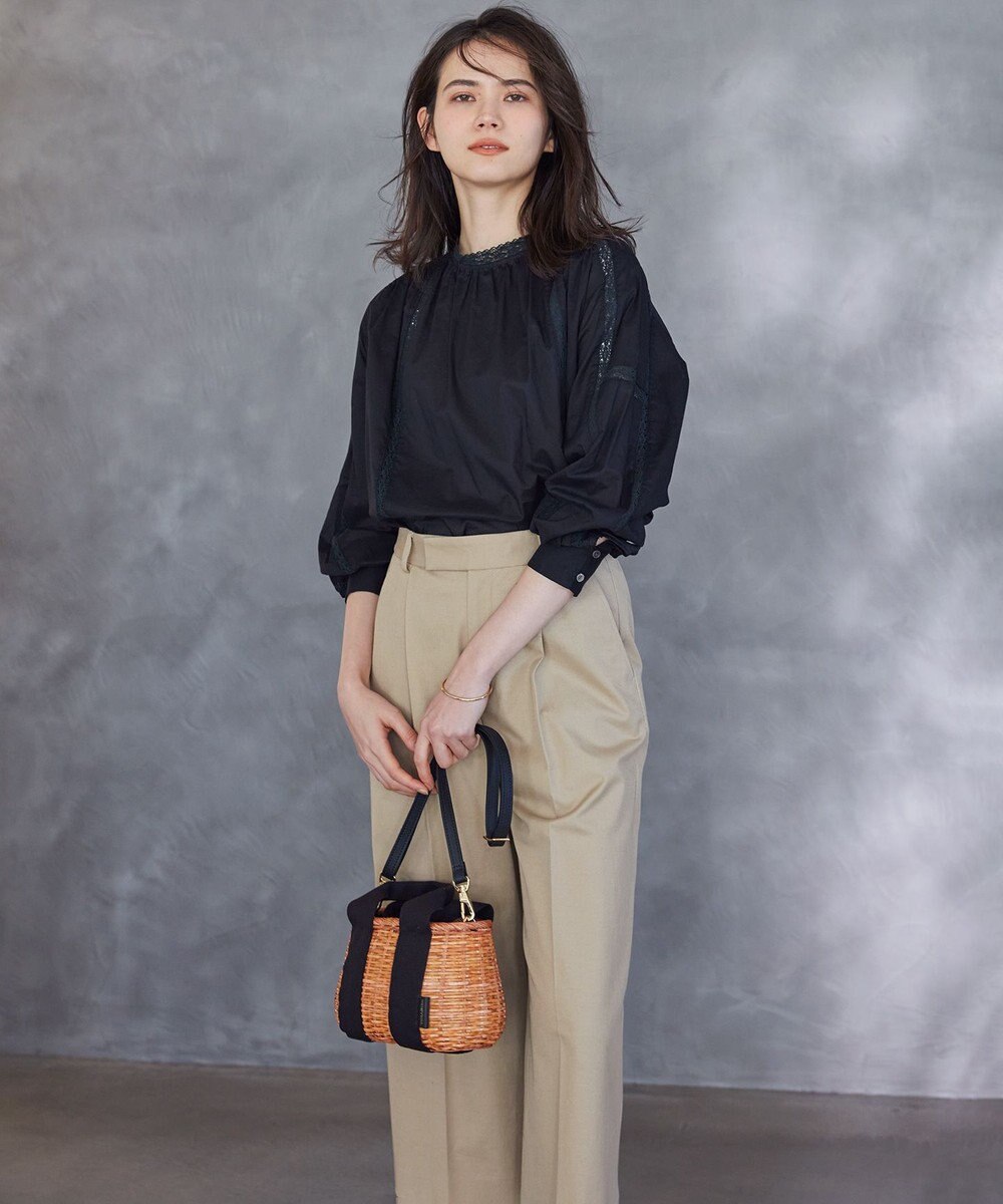 23区 S 【SLOW/洗える】コットンローン トーションレース ブラウス 