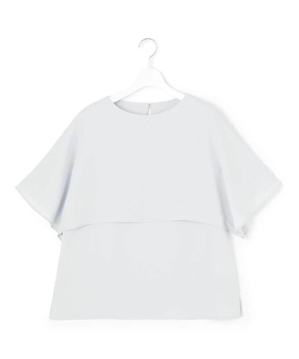 23区 L 【吸水速乾/UVカット/接触冷感】ストレッチジョーゼット  ケープデザイン カットソー 