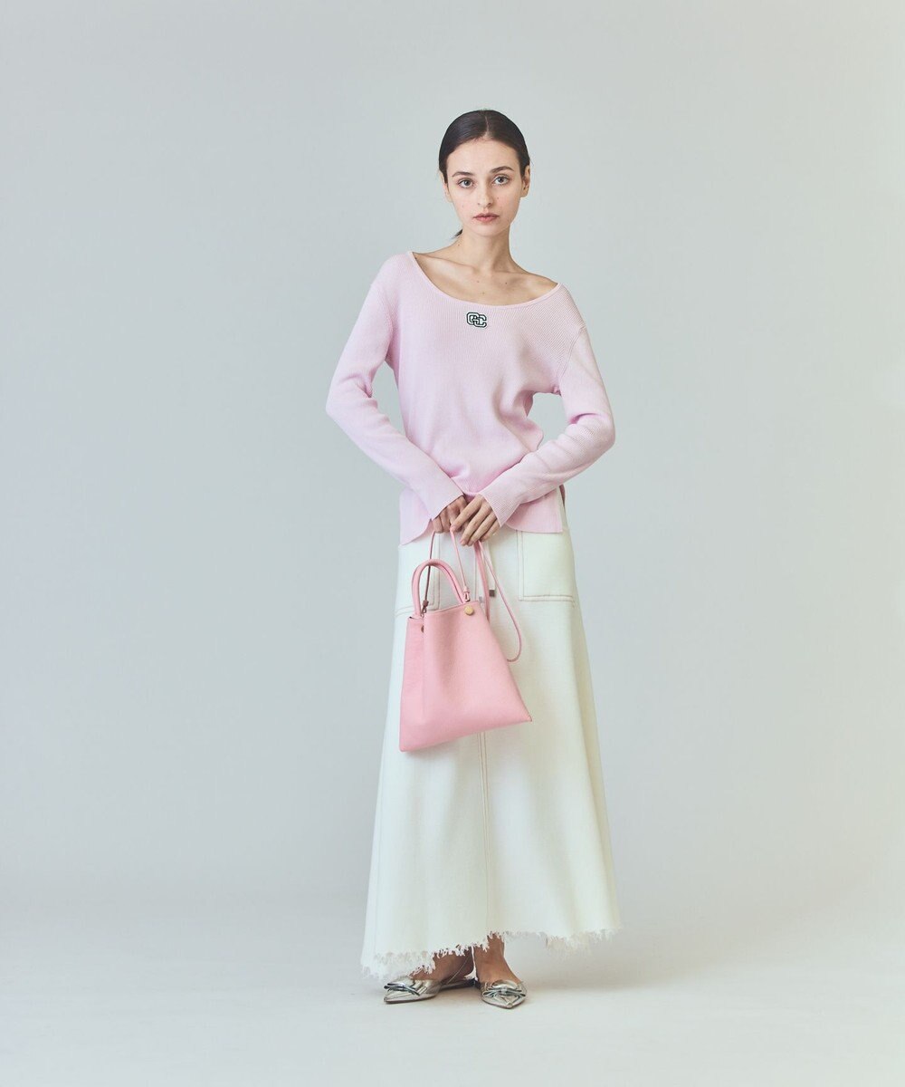 GRACE CONTINENTAL ロゴ刺繍リブトップ 