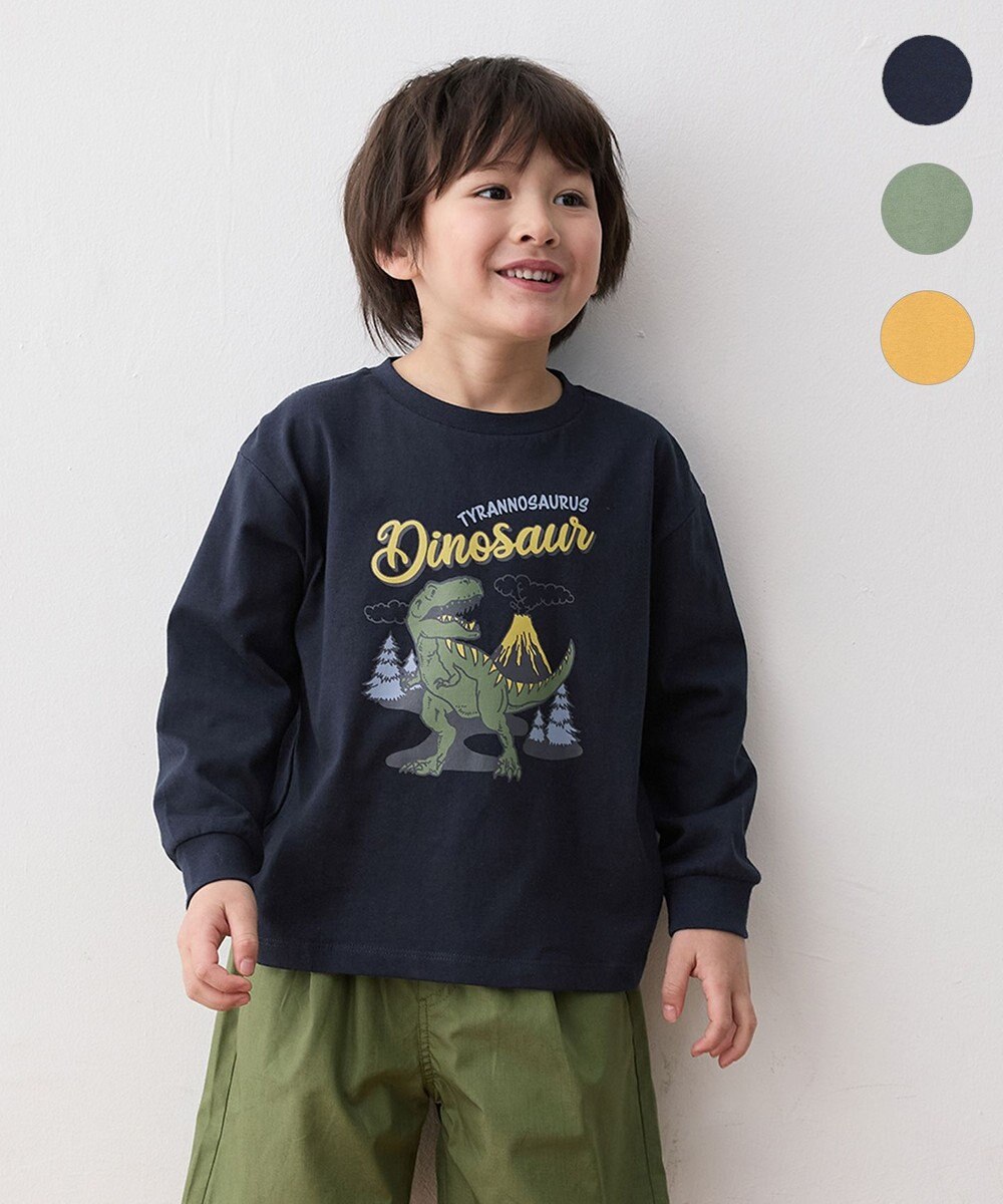 ANY KIDS 恐竜プリント 長袖Tシャツ 