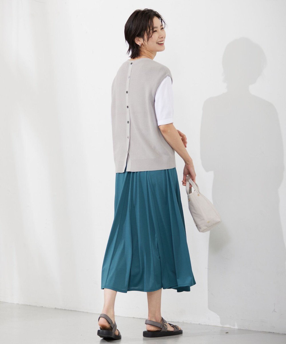 J.PRESS LADIES L 【洗える】コットンアセテート畦 ニットベスト 