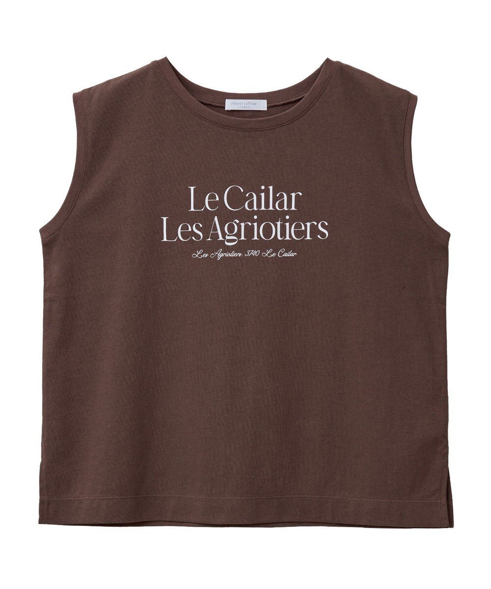 Green Parks ノースリーブフェミニンロゴプルオーバー 