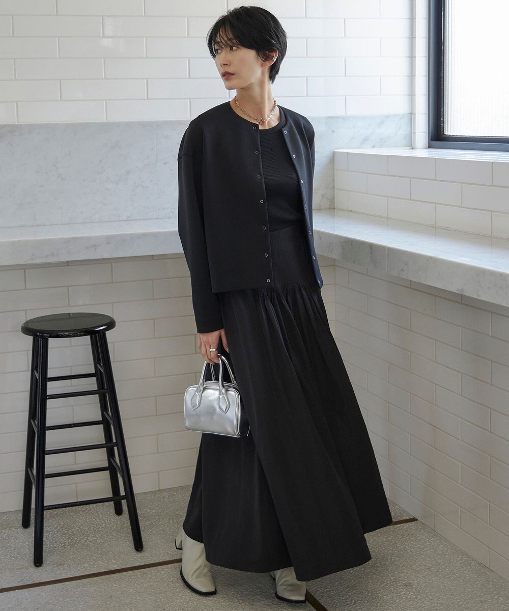 ICB 【洗える】 エステルメモリータフタ ロングスカート 