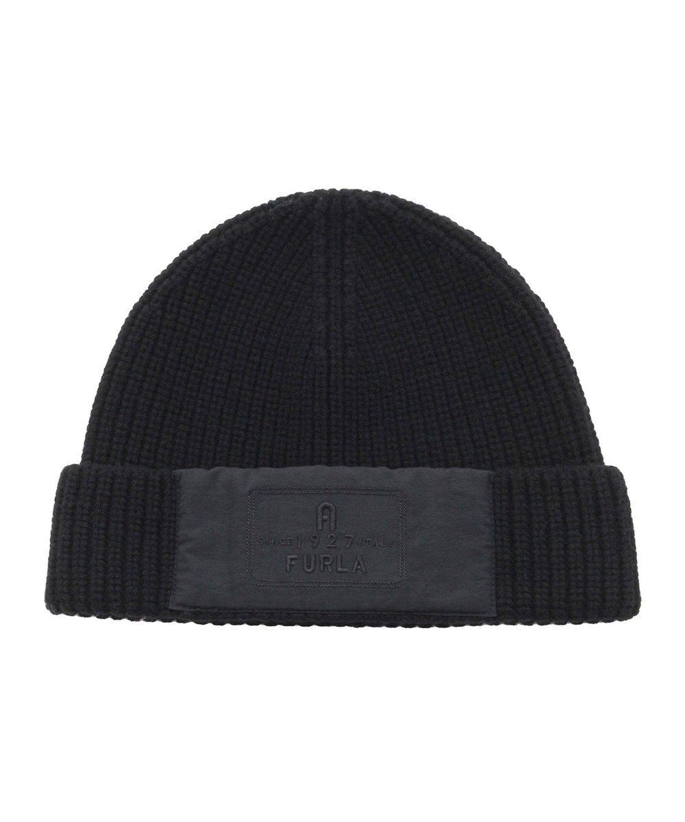 MOONBAT FURLA(フルラ) タフタ刺繍入りニット帽 