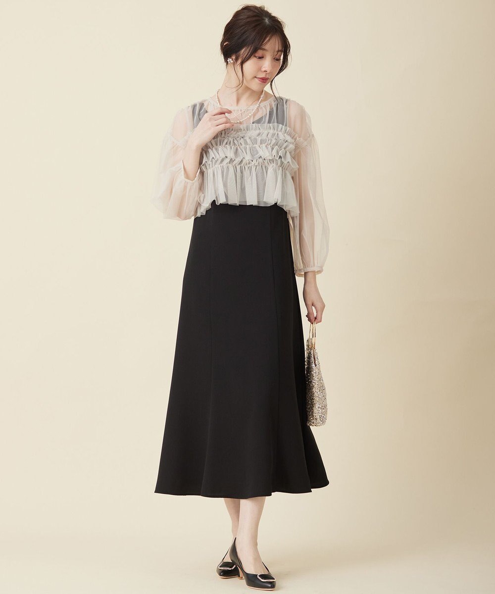 ANY SIS 【Lily Calin】チュールフリルトップス×ドレスセット 